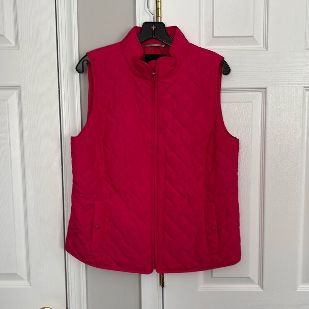 ‼️sale‼️Talbots hot pink quilted vest size large petite